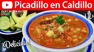 PICADILLO EN CALDILLO  VickyRecetaFacil [upl. by Licastro]