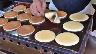 Japanese Street Food  Japanese Pancake DORAYAKI Jiggly Fluffy Cake [upl. by Milo]