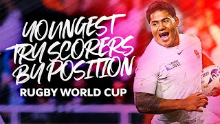 Youngest Try Scorers By Position  Rugby World Cup  Tuilagi Parisse North amp more [upl. by Senalda922]