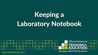 Mini Series Part 1  Keeping a Laboratory Notebook [upl. by Nnahs746]