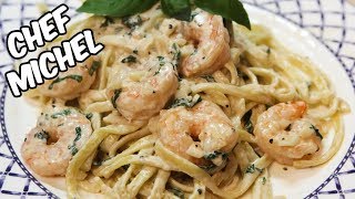 Fettuccine aux crevettes [upl. by Sirromed115]