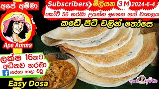 ✔ Apé Amma Those ඔන්න පොරොන්දු වුනු කඩේ පිටි වලින් තෝසෙ හදන ලේසිම රෙසපි එක Easy dosa  Haal piti [upl. by Hcirteid]