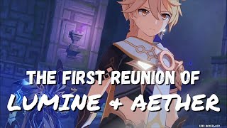 The First Reunion Of Lumine And Aether  Genshin Impact [upl. by Akinihs]