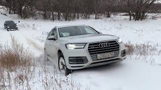 New Audi Q7 Quattro Tested in Snow [upl. by Jun]