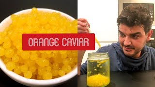 Molecular Gastronomy  Easy Orange Caviar Recipe  How to Make Vegan Caviar  Orange Pearls Recipe [upl. by Hagan]