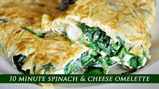 Spinach amp Cheese Omelette  Easy Breakfast Recipe [upl. by Nilek]