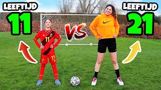 11 JARIGE vs 21 JARIGE  GEKKE VOETBAL CHALLENGES 276 [upl. by Ecurb771]