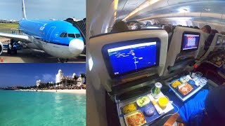 Amsterdam  Aruba KLM Airbus A330200 New Economy Class PHAOA [upl. by Tail]