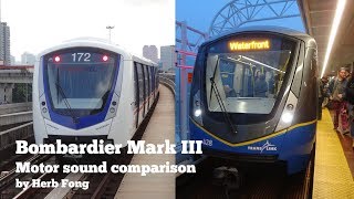 Bombardier Mark III Innovia Metro 300 sound comparison rapidKL and Vancouver SkyTrain [upl. by Minabe145]