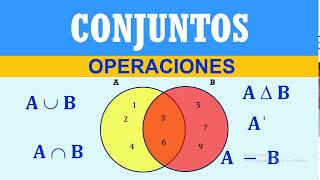 OPERACIONES CON CONJUNTOS  REUNIÓN INTERSECCIÓN DIFERENCIA Y COMPLEMENTO  APRENDO EN CASA [upl. by Synn]