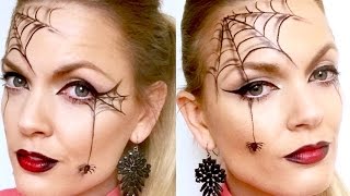 Quick and easy spider web halloween makeup [upl. by Nyllij]