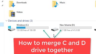 How to merge C and D drive in windows 1011 [upl. by Aurelius]