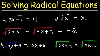 Solving Radical Equations [upl. by Verras586]