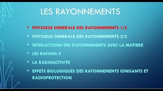 Physique Générale Des Rayonnements 12 [upl. by Farrow]