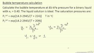 Bubble Temperature Calculation [upl. by Marston]