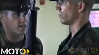 USMC Parris Island Old Footage  DIs and Platoon in the Squad Bay [upl. by Adnomar]