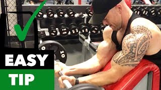 EASY TIP  How to Preacher Curl for Big Gains [upl. by Darra327]