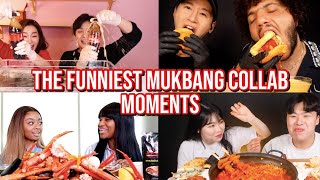 the FUNNIEST mukbang collab moments [upl. by Bouton]