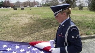 Honor Guard Team Demonstrate Proper Flag Folding Techniques [upl. by Erika]