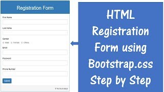 How to Create a HTML Registration Form using bootstrap [upl. by Akcirret844]