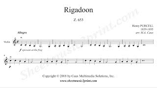 Purcell  Rigadoon Z 653  Violin [upl. by Ikcir226]