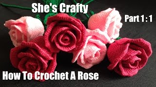 How To Crochet A Rose Easy Crochet lessons to crochet flowers part 11 [upl. by Kciderf]