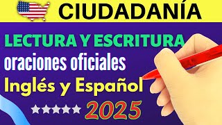 PRUEBA DE LECTURA Y PRUEBA DE ESCRITURA PARA EL EXAMEN DE CIUDADANÍA AMERICANA 2025 [upl. by Tatianas]