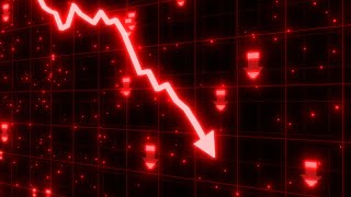 Stock Market Crash of Red Arrow Graph Going Down Into Recession 4K 60fps Wallpaper Background [upl. by Suhsoj]