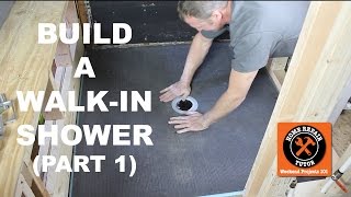 How to Build a WalkIn Shower Part 1 Wedi Shower Pan Install [upl. by Simara]