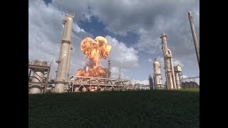 Animation of April 26 2018 Explosion and Fire at the Husky Energy Refinery in Superior Wisconsin [upl. by Blynn344]