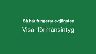 Så fungerar Försäkringskassans etjänst Visa förmånsintyg [upl. by Anatnahs]