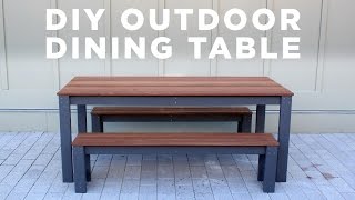 DIY Modern Outdoor Table and Benches [upl. by Xad]