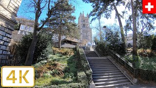 City center walk in Lausanne Switzerland  Spring 2021【4K】 [upl. by Harned]