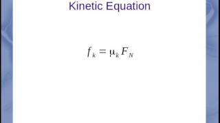 Kinetic Friction Equation [upl. by Stoeber]