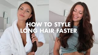 How To Style Long Hair Faster Tips and Tricks [upl. by Tennes]