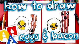 How To Draw Cute Eggs And Bacon [upl. by Fiden719]