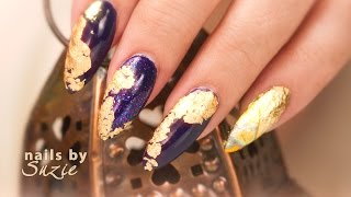 Gold Foil Nail Art [upl. by Lurette]