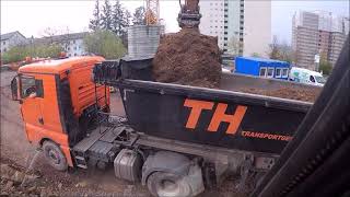 Bagger Liebherr A920  Baugrubenaushub  Erdarbeiten  Lkw laden Teil 2  GoPro  Cabview [upl. by Lipcombe]