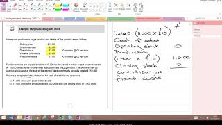 Marginal costing statements [upl. by Odnalor]