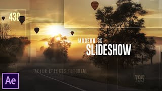 Modern 3D Slideshow in After Effects  After Effects Tutorial [upl. by Yahs851]