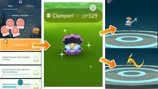 New 3 Shiny Clamperl Gorebyss amp Huntail in Water Event Pokemon Go [upl. by Drannek]