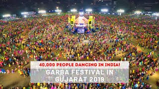 40000 People Dancing in India Garba Festival in Gujarat [upl. by Labina]