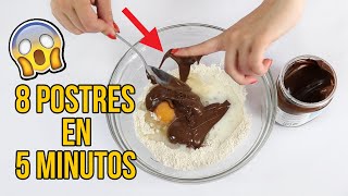 LOS 8 MEJORES POSTRES EN 5 MINUTOS  8 recetas FÁCILES Y RÁPIDAS [upl. by Marleah138]