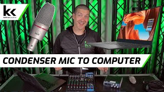 How To Connect Condenser Mic To Computer Mac or PC [upl. by Asilenna]