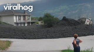 Massive Mudslide in Switzerland  ViralHog [upl. by Madelon]