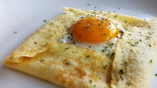 Easiest Crepes Recipe  Savory Breakfast Crepe Pocket [upl. by Ogeid]