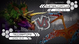 Triceratops VS Quetzalcoatlus Dinosaurs Colosseum Battle [upl. by Adnofal]