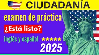 EXAMEN de ciudadanía americana prueba de PRÁCTICA en inglés y español autoexamen 2025 [upl. by Irej]