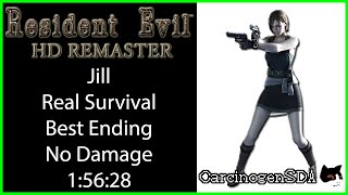 Resident Evil HD Remaster PC No Damage  Jill Real Survival Best Ending 15628 [upl. by Alleynad]