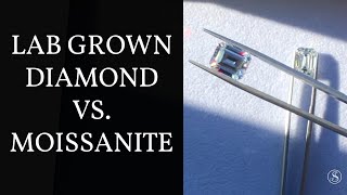 Moissanite vs Lab Diamond Side by Side Comparison [upl. by Snej285]